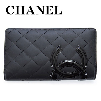 CHANEL シャネル カンボンライン コピー A26717 レディース 二つ折り ブラック